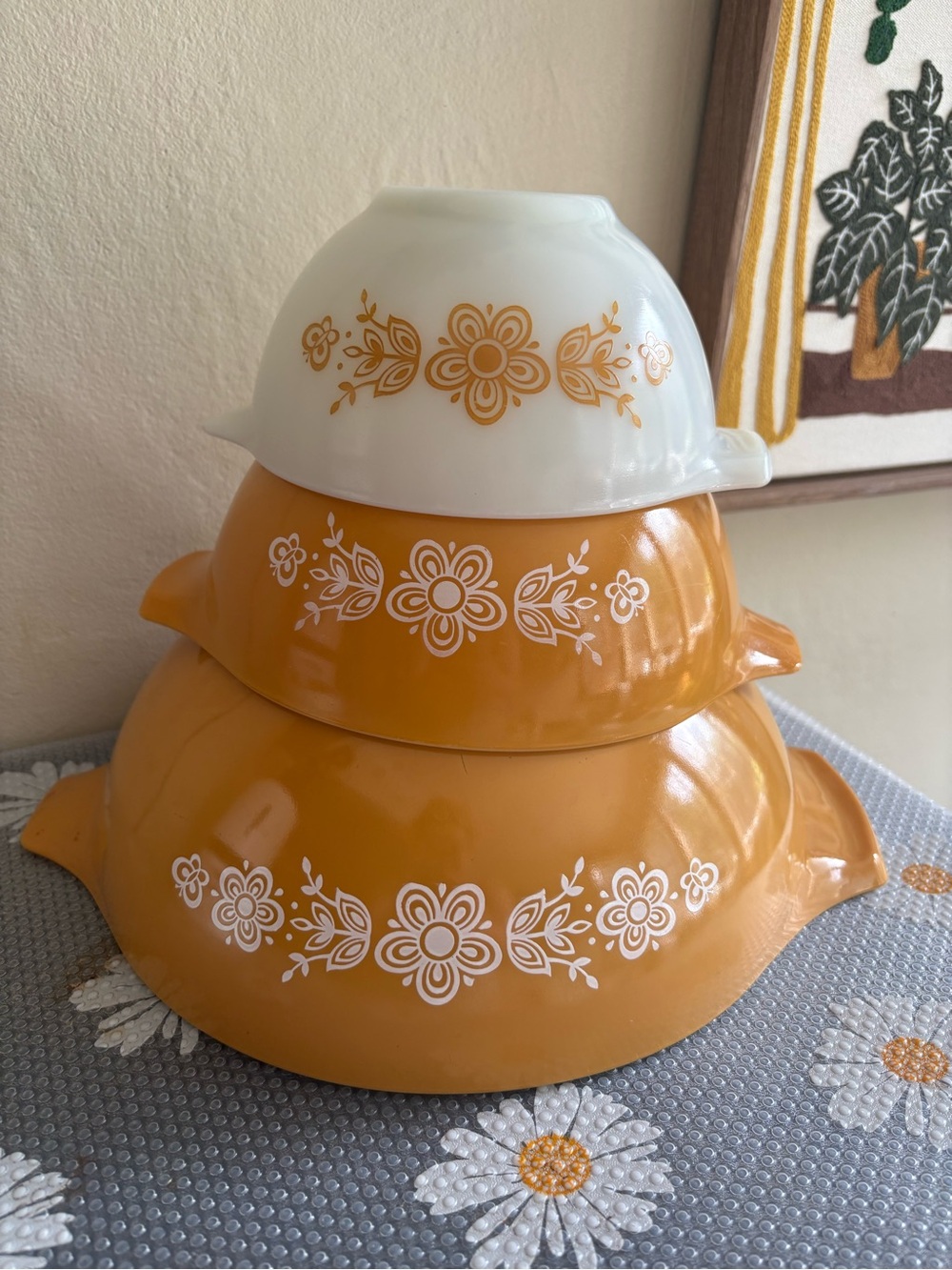 Vintage PYREX Butterfly Gold Cinderella Nesting Bowels Set of 3